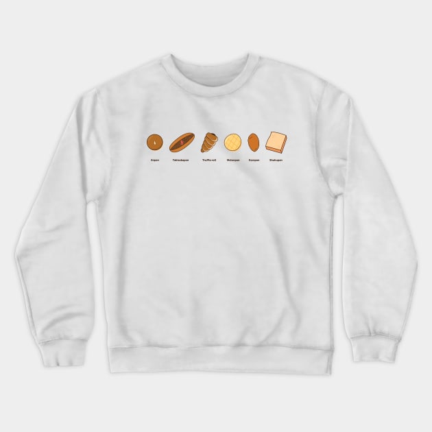 Cute Food Illustration - Japanese Bread Crewneck Sweatshirt by MariOyama